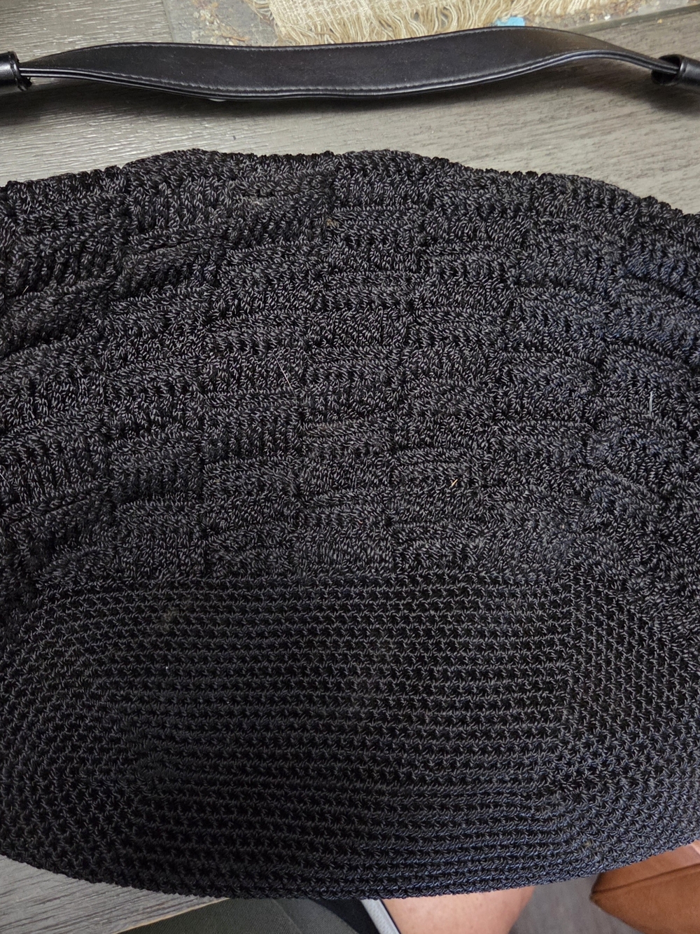 The Sak Black Crochet Hobo Shoulder Bag